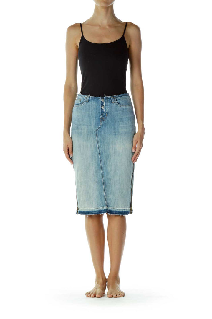 Denim Zippered Skirt