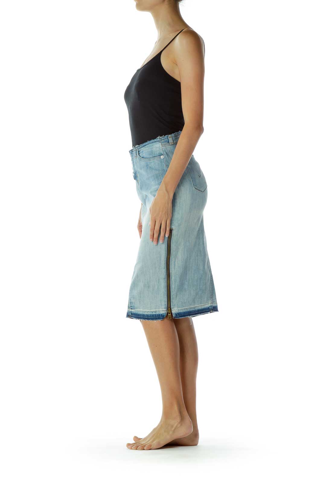 Denim Zippered Skirt