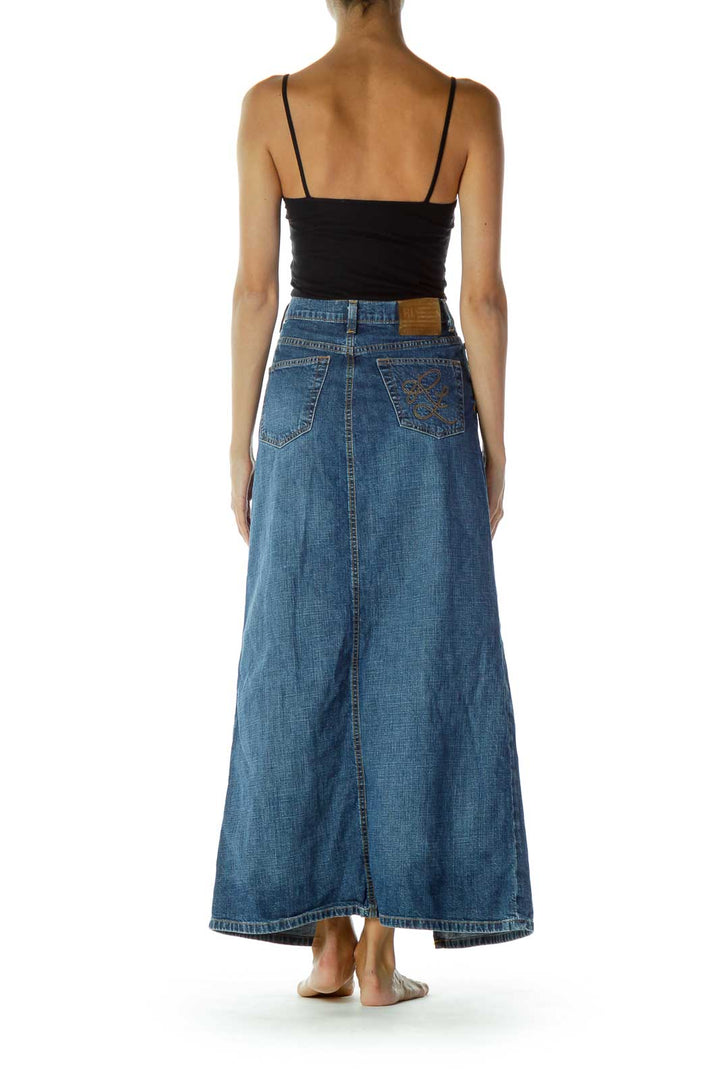 Denim Slitted Skirt