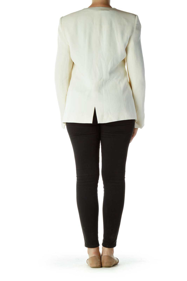 Cream Buttoned Suit Jacket