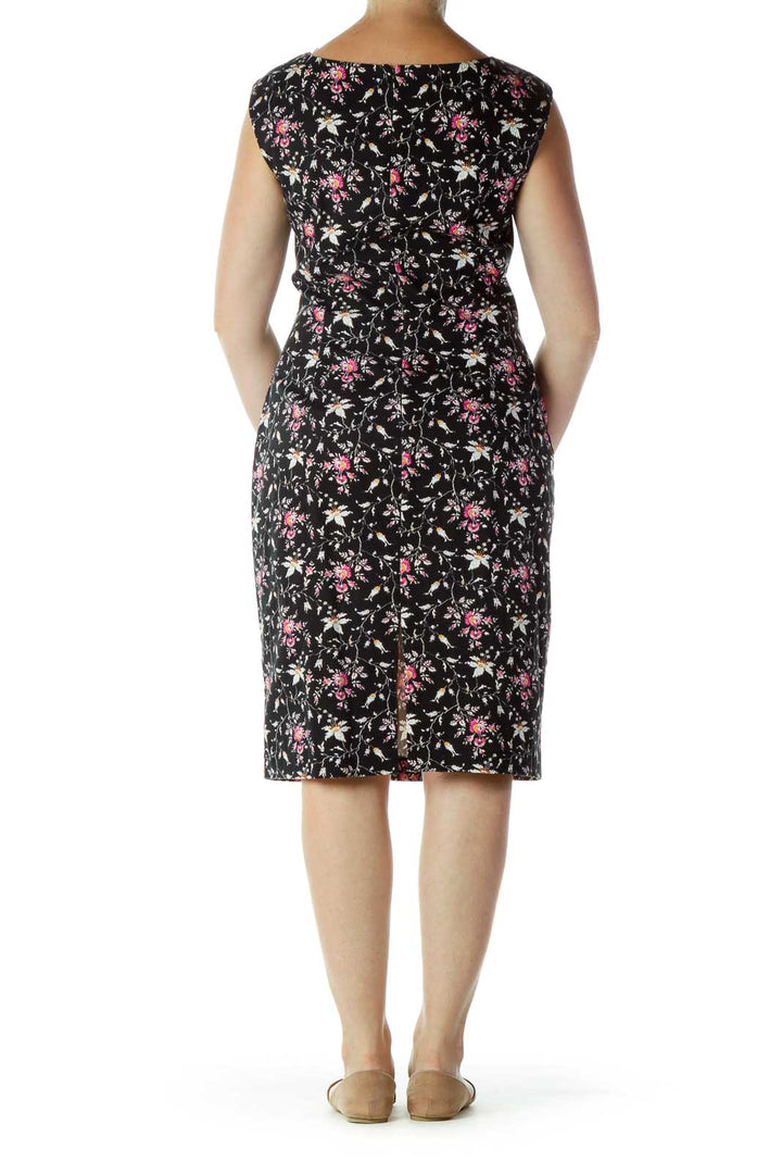 Black Floral Work Dress