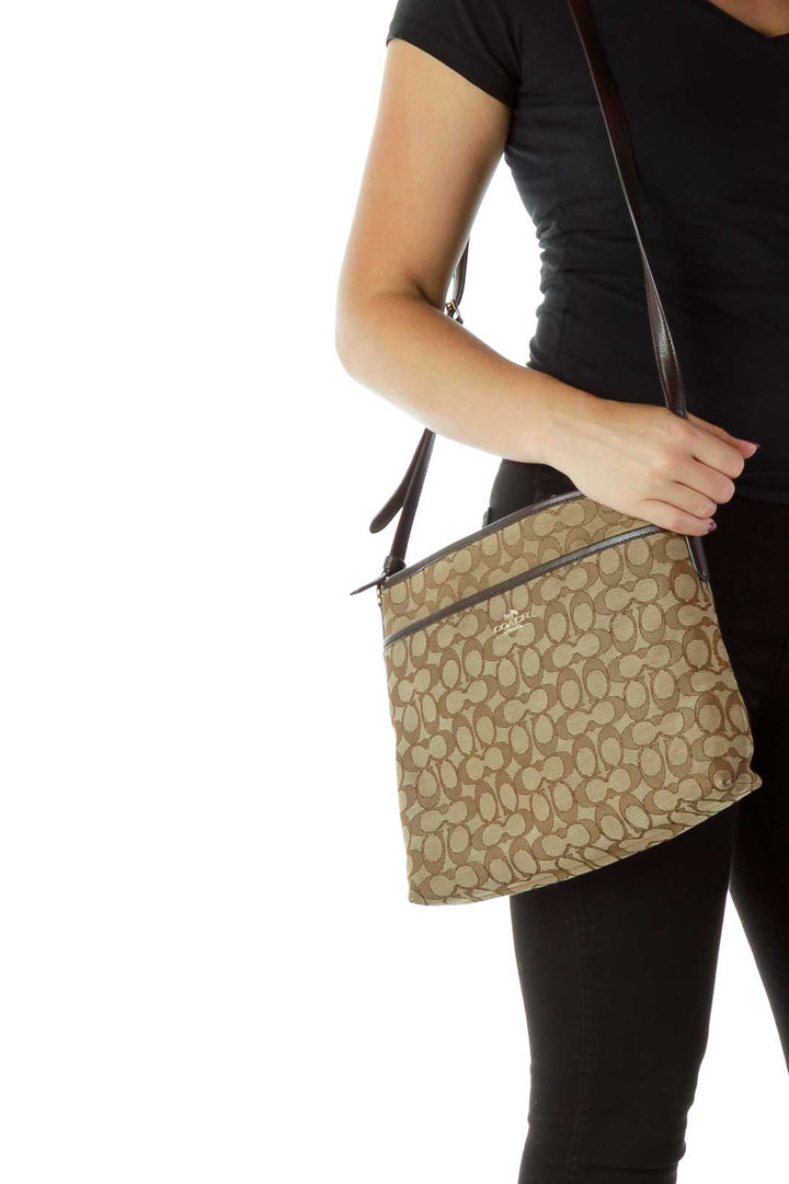 Brown Monogrammed Crossbody Bag