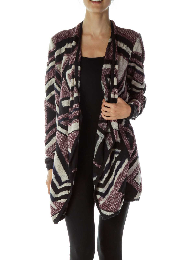 Black Beige Burgundy Long Cardigan