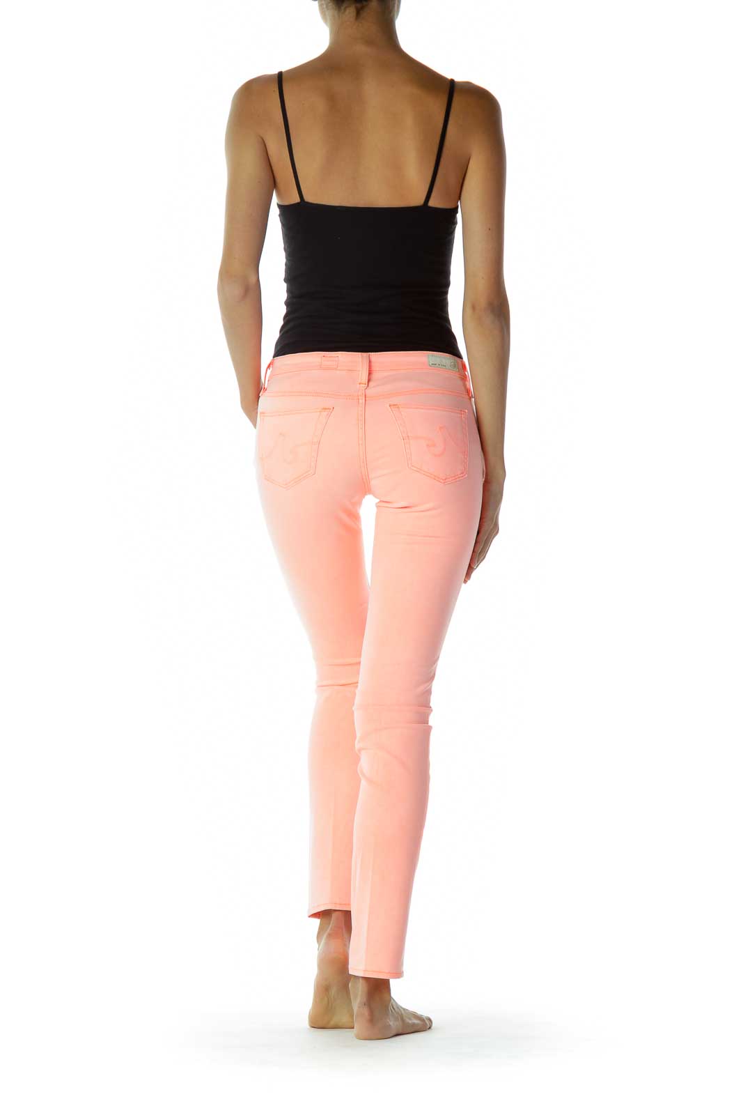 Pink Velvet Texture Skinny Jeans