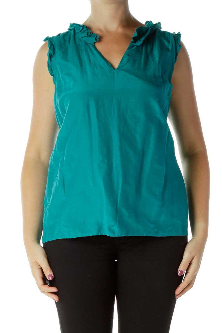 Green Ruffled Blouse