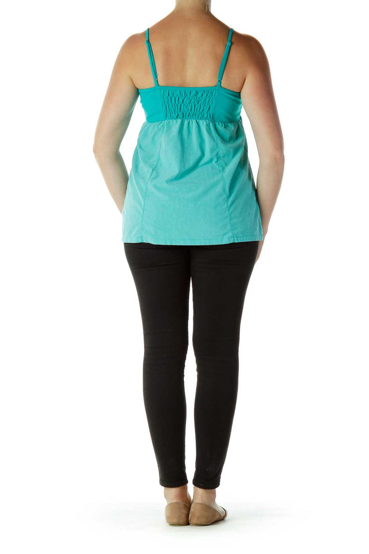 Turquoise Mottled Print Yoga Tank