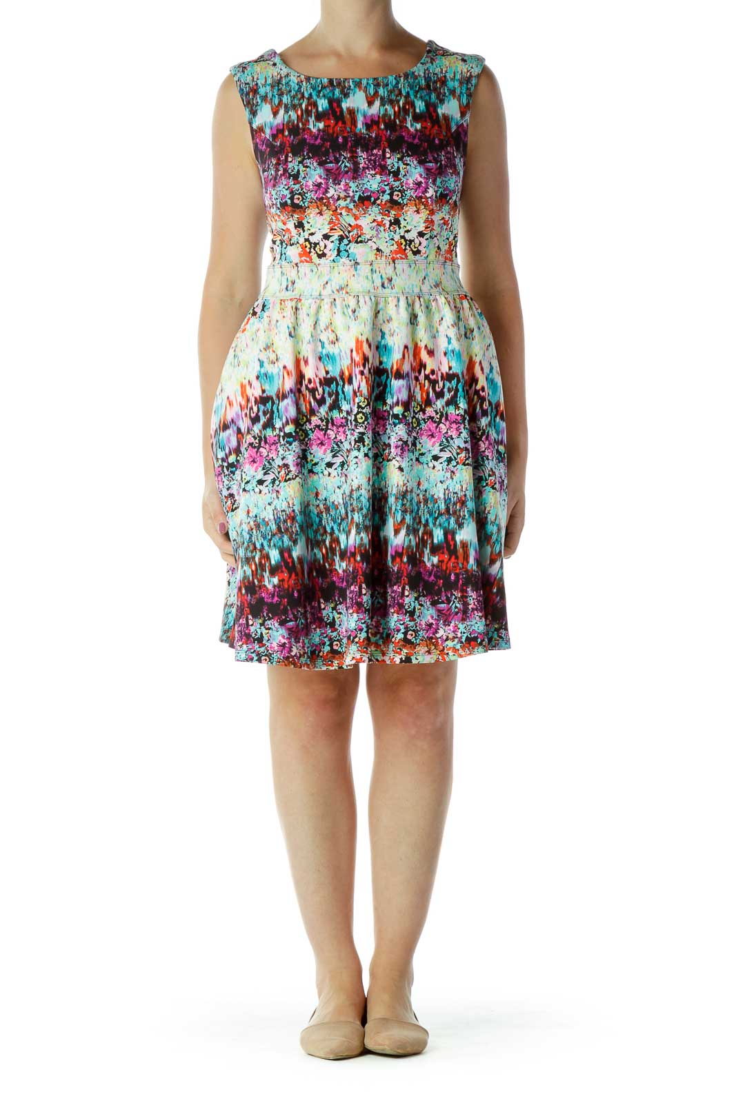 Multicolor Print Day Dress