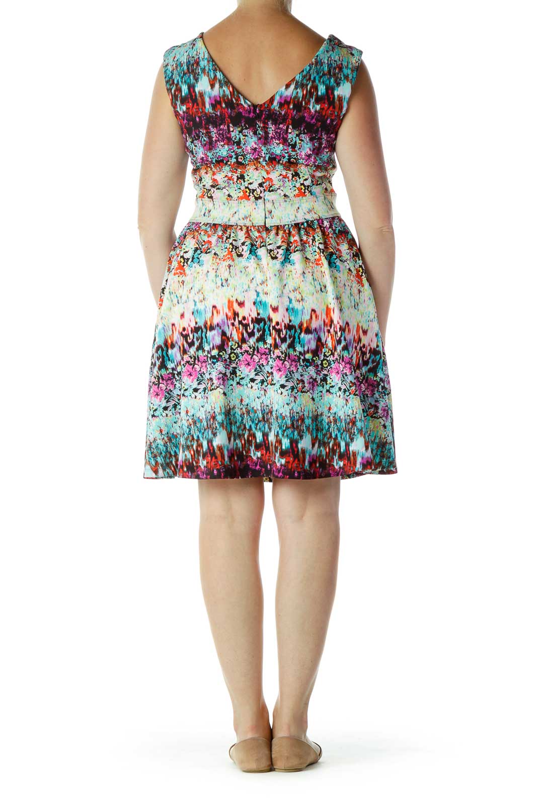 Multicolor Print Day Dress