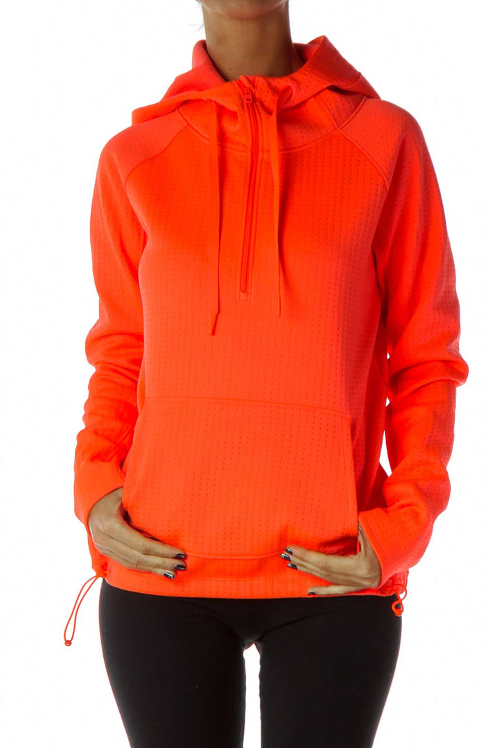 Neon Orange Hooded Sweatshirt