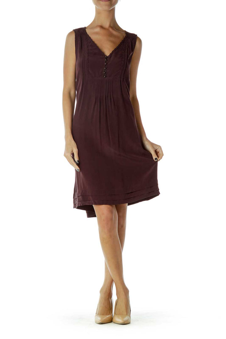 Burgundy Sleeveless Dress