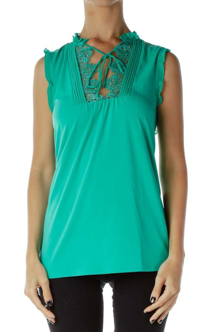 Green Laced Tank Top