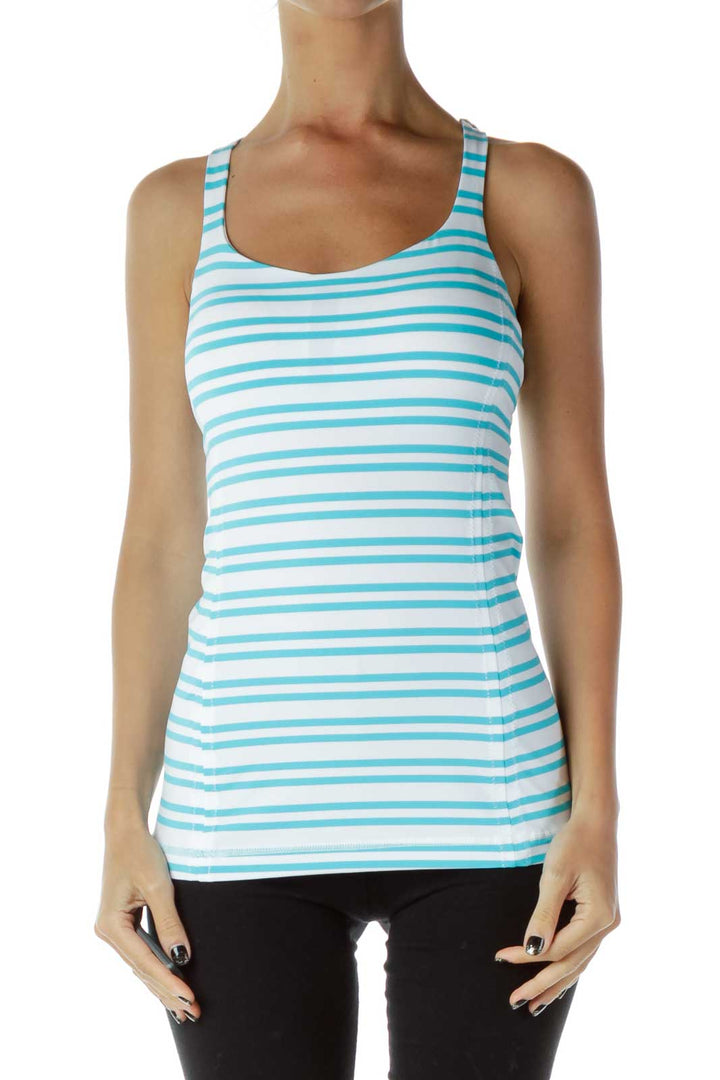 Blue White Striped Tank Top