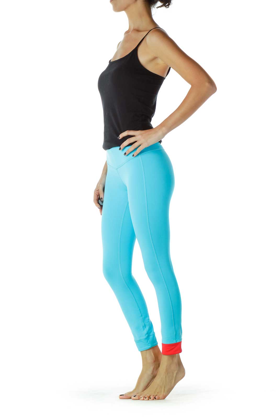 Blue Fitted Yoga Pants