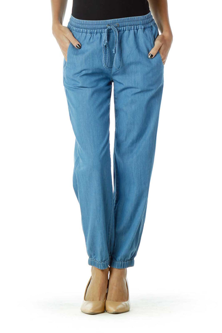 Blue Tapered Pants