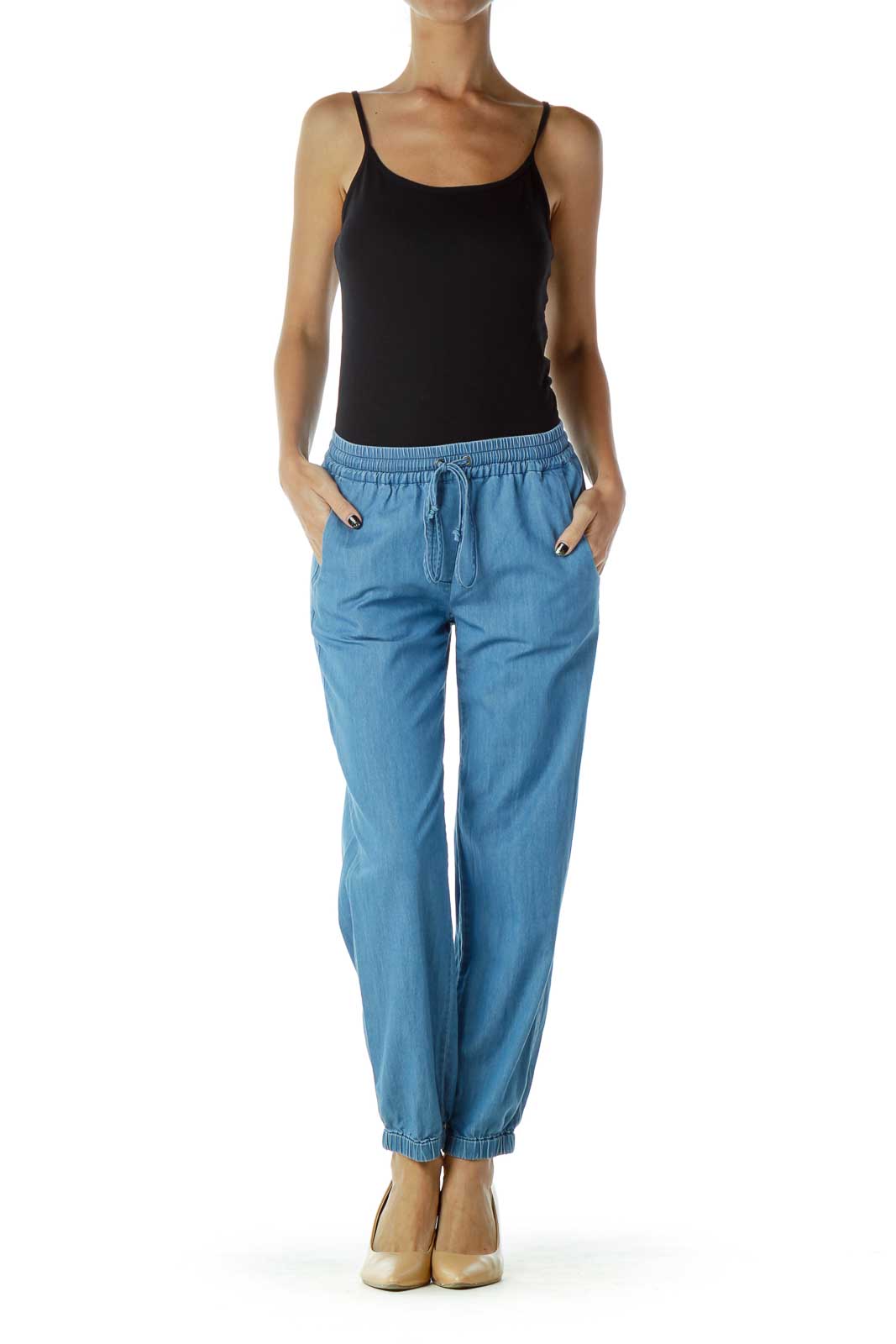 Blue Tapered Pants