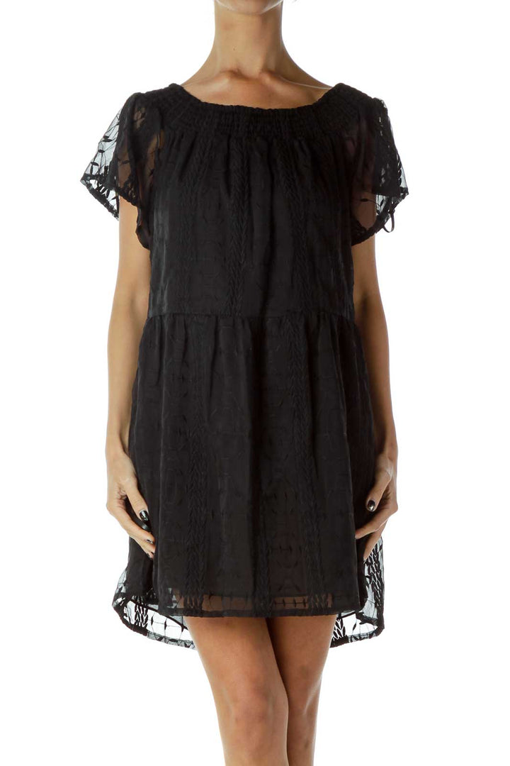 Black Off-Shoulder Cocktail Dress