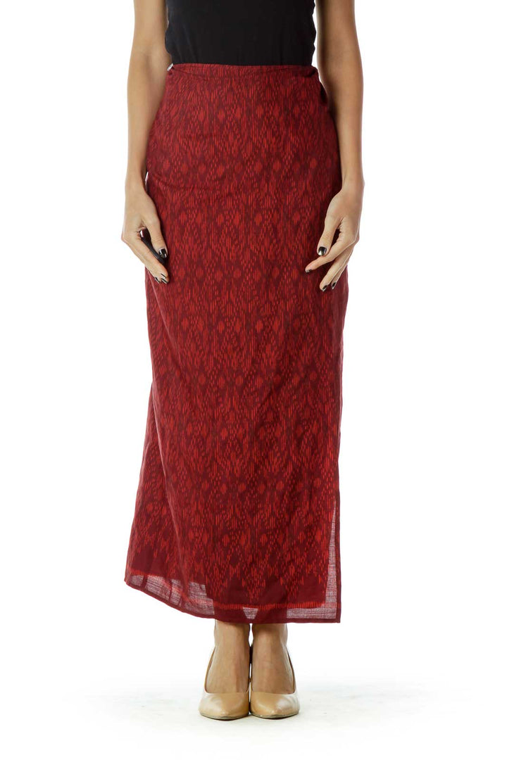 Red Tie Maxi Skirt