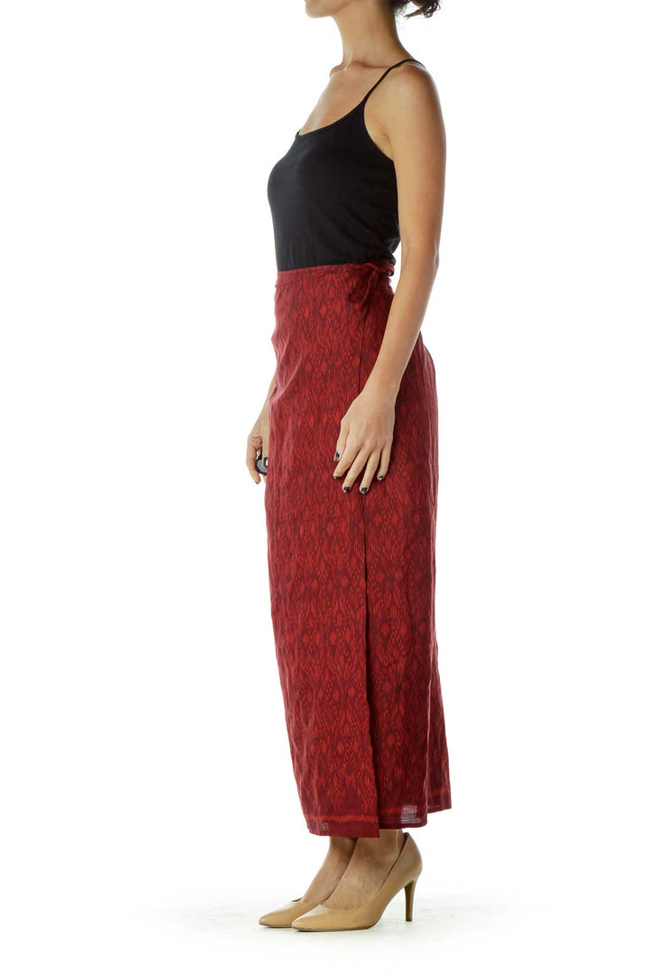 Red Tie Maxi Skirt