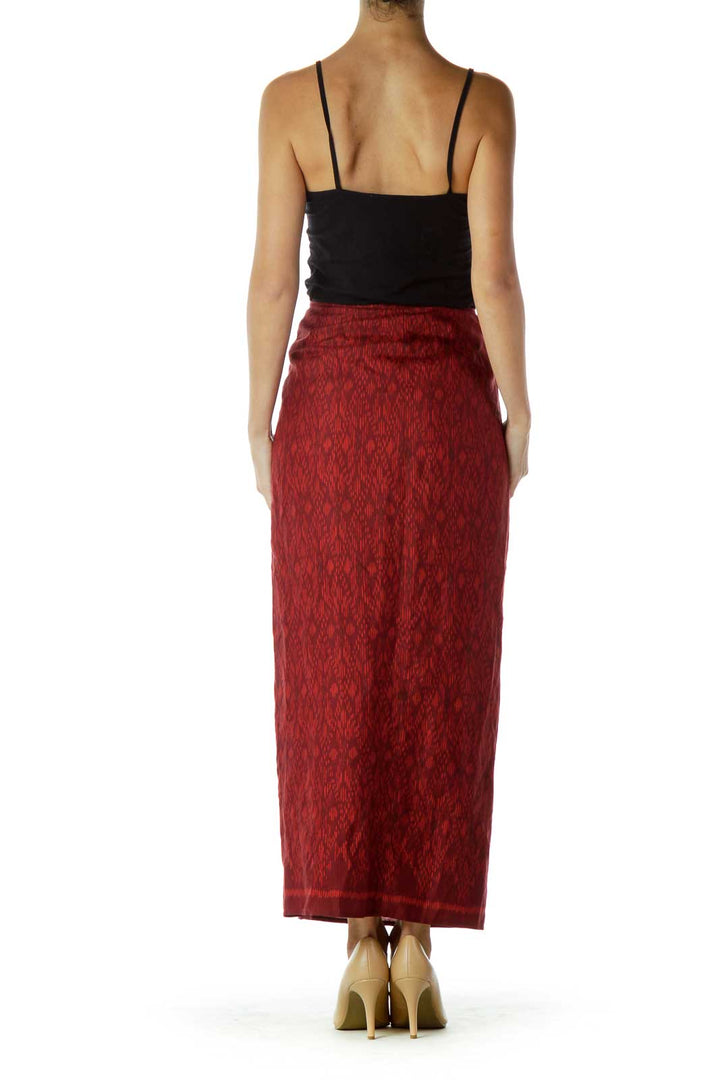 Red Tie Maxi Skirt