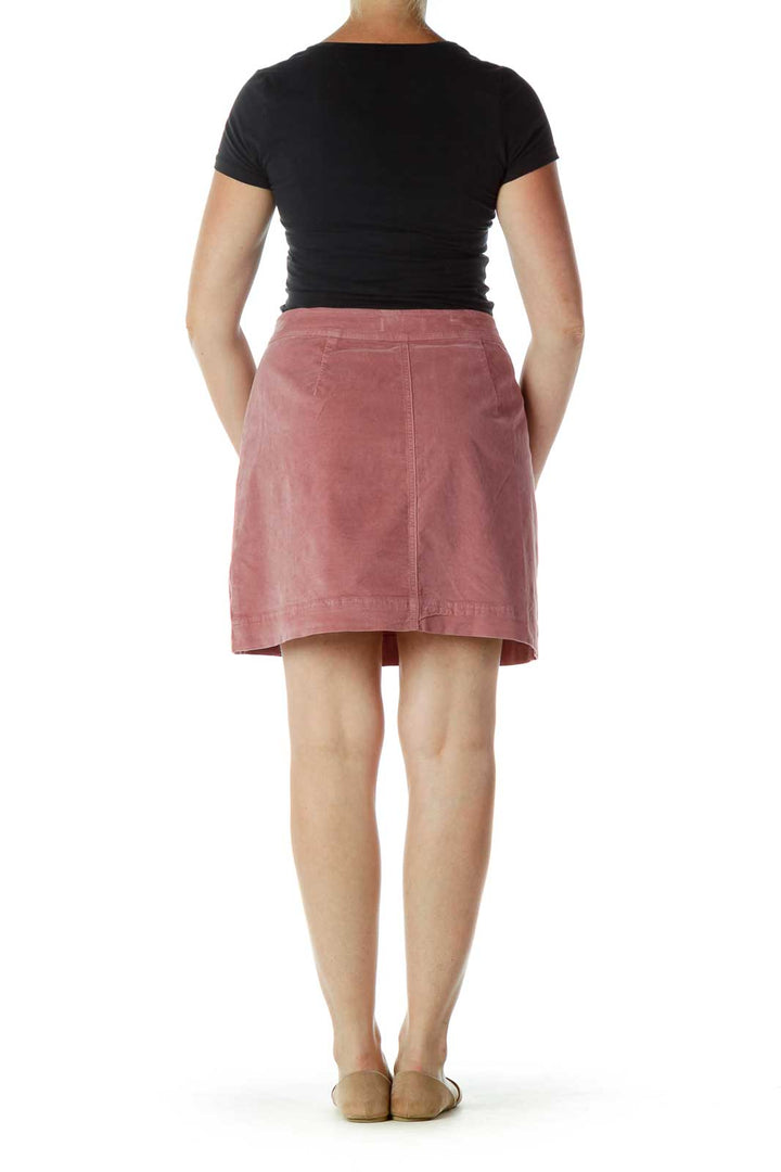 Pink Velvet Mini Skirt