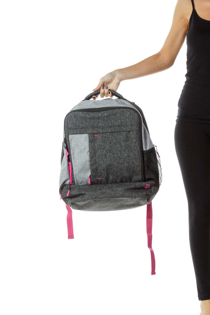 Gray Pink Mottled Backpack