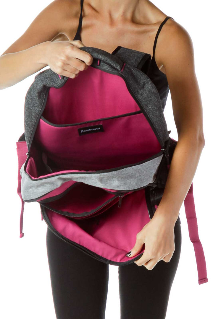 Gray Pink Mottled Backpack