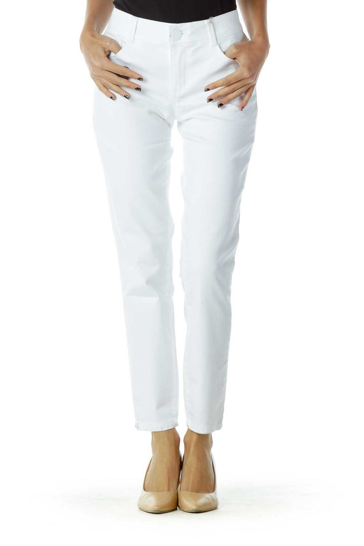 White Straight-Leg Jeans