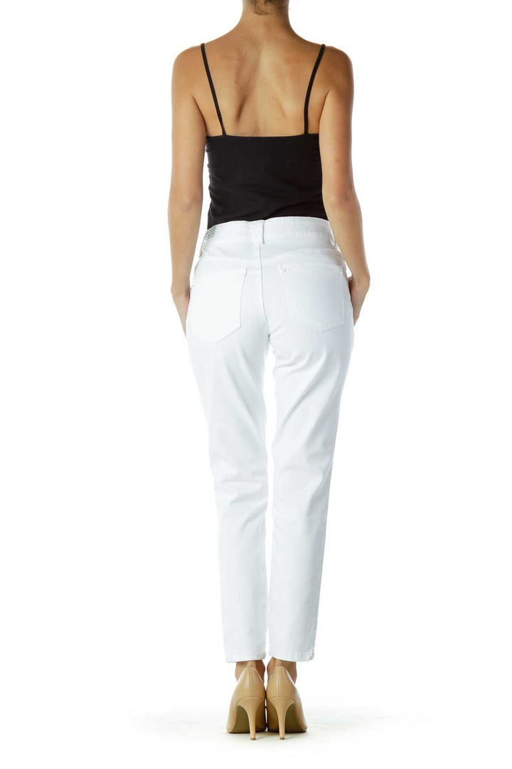 White Straight-Leg Jeans