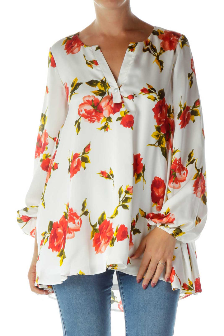 White Floral Shirt