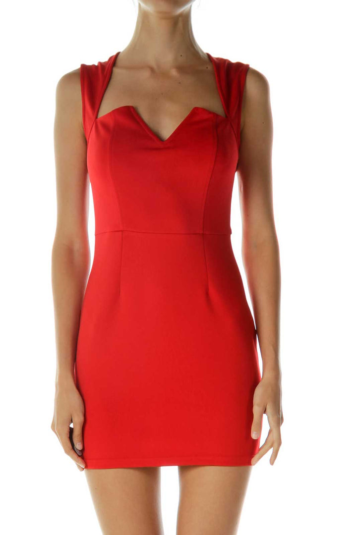 Red Bodycon Sleeveless Cocktail Dress