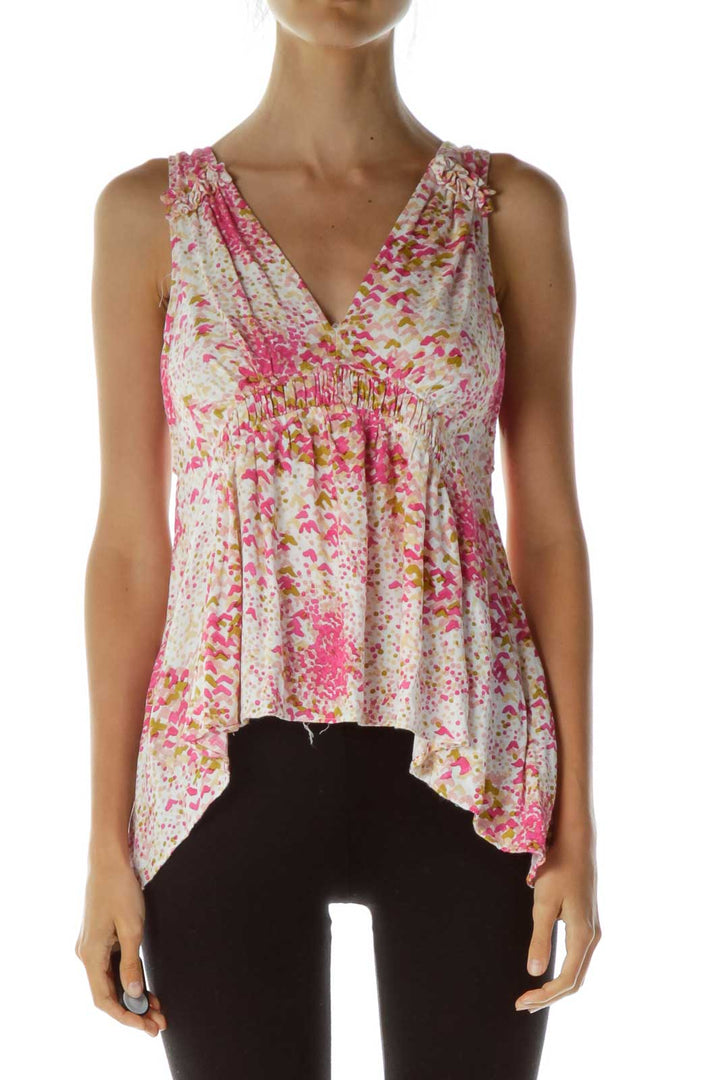 Pink V-Neck Tank Top