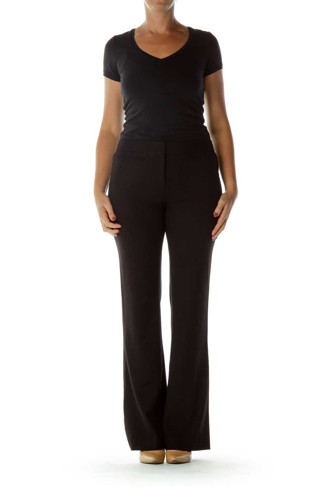 Black Flared Slacks