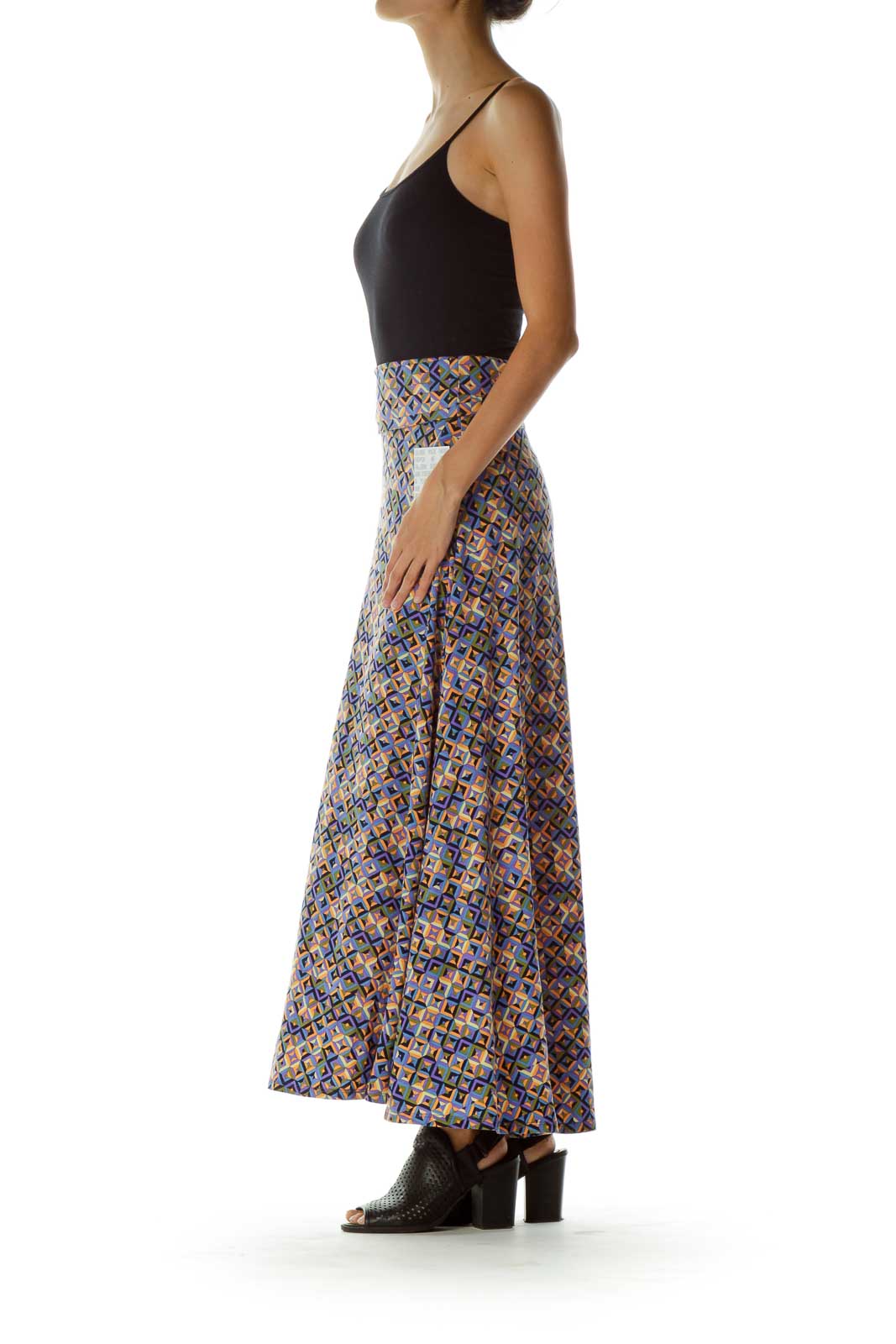 Multicolor Printed Maxi Skirt