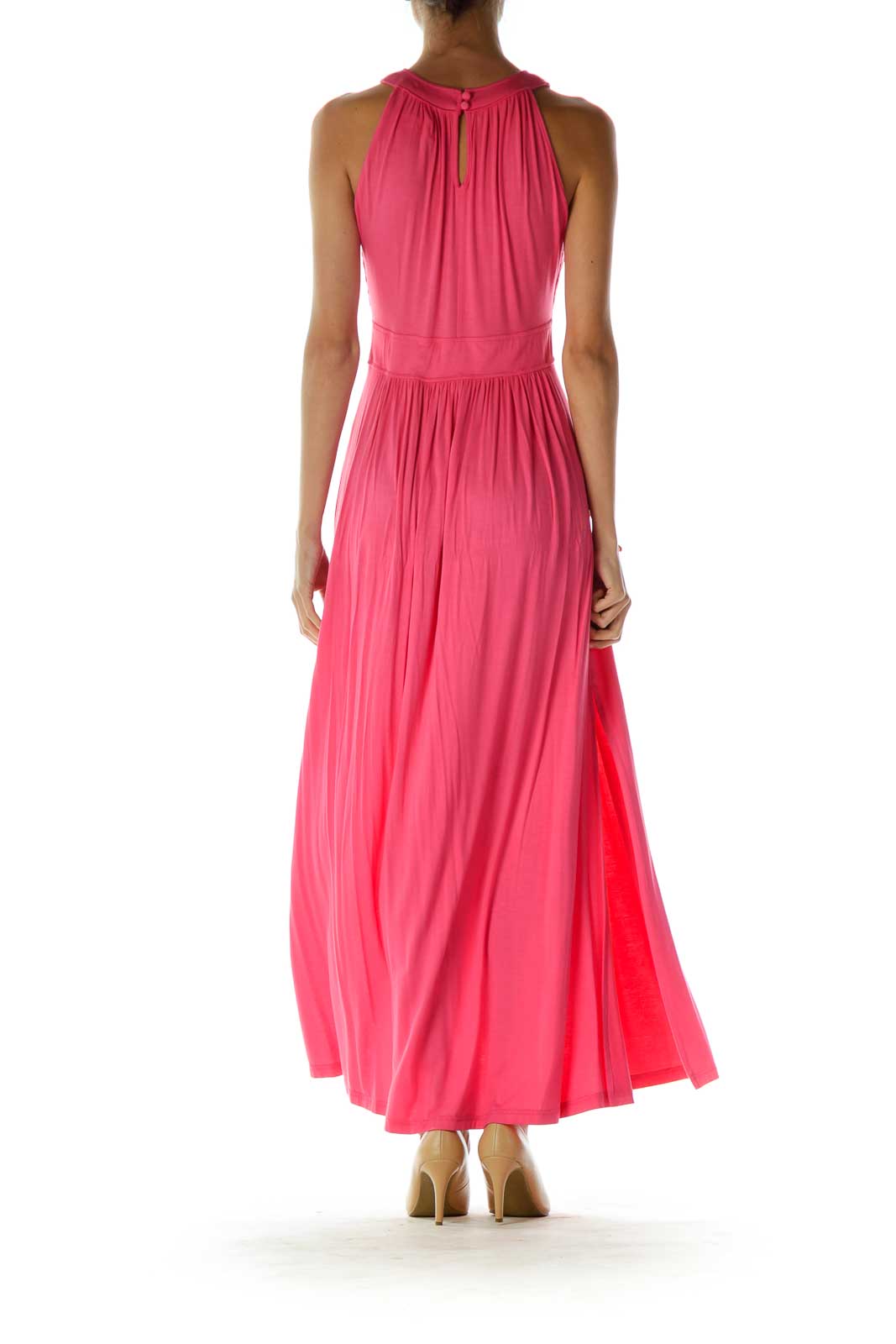 Pink Crocheted Maxi Dress