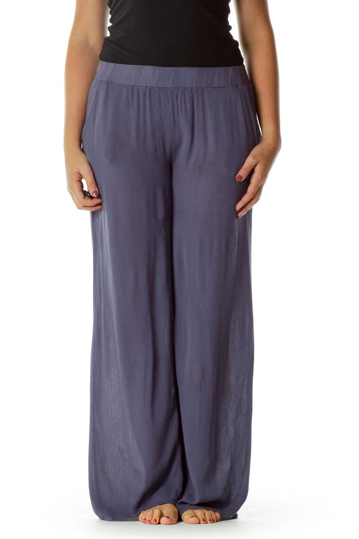 Blue Loose Wide Leg Pants