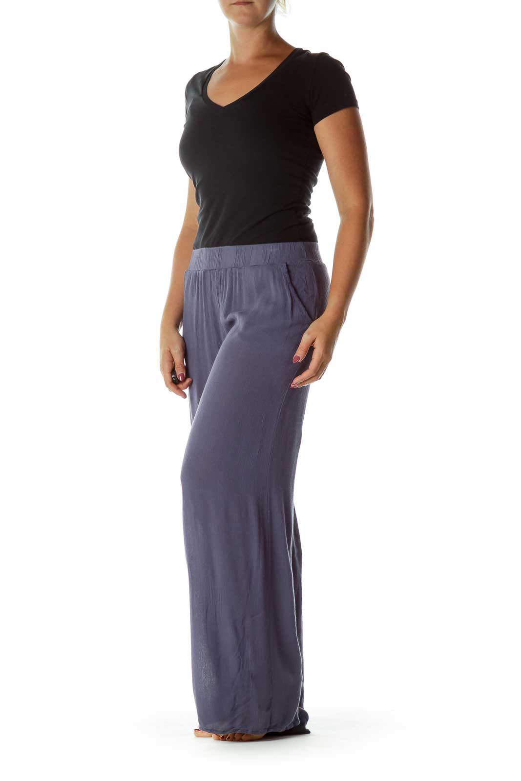 Blue Loose Wide Leg Pants