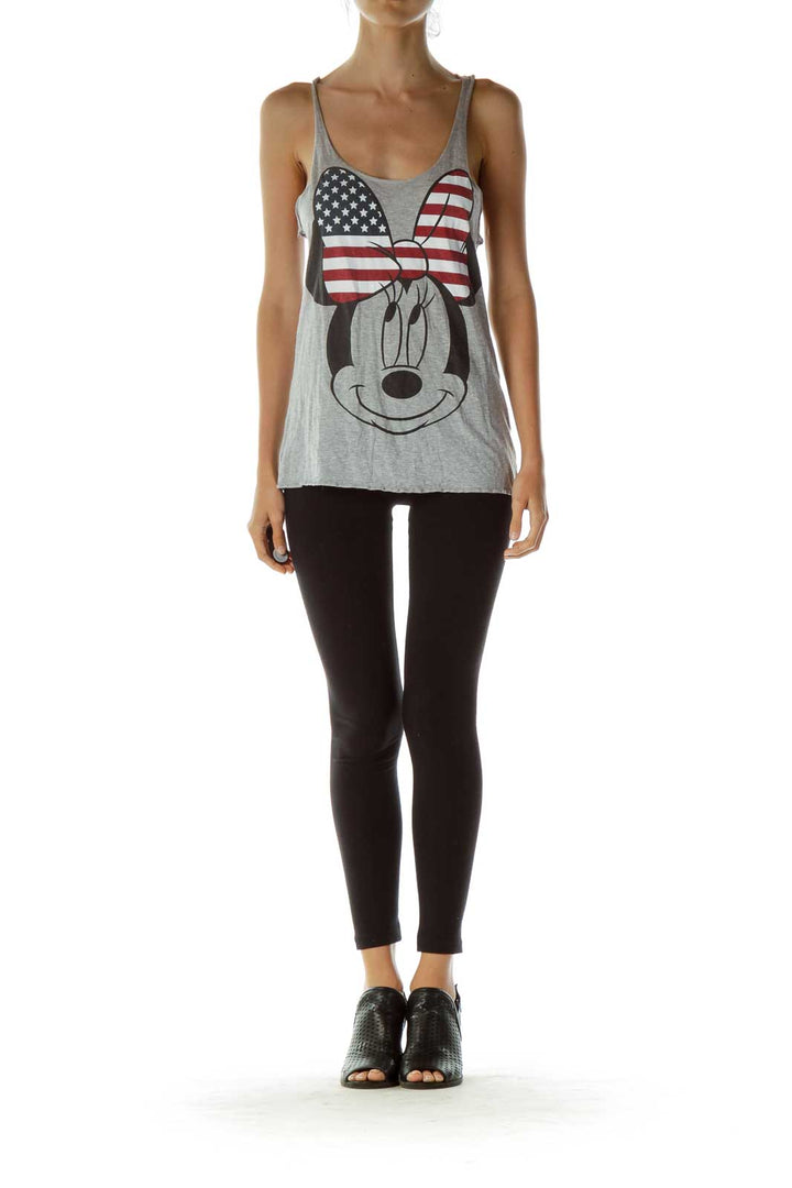 Gray Racerback Minnie Tank