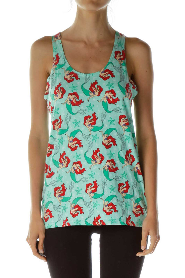 Green Little Mermaid Racerback Tank