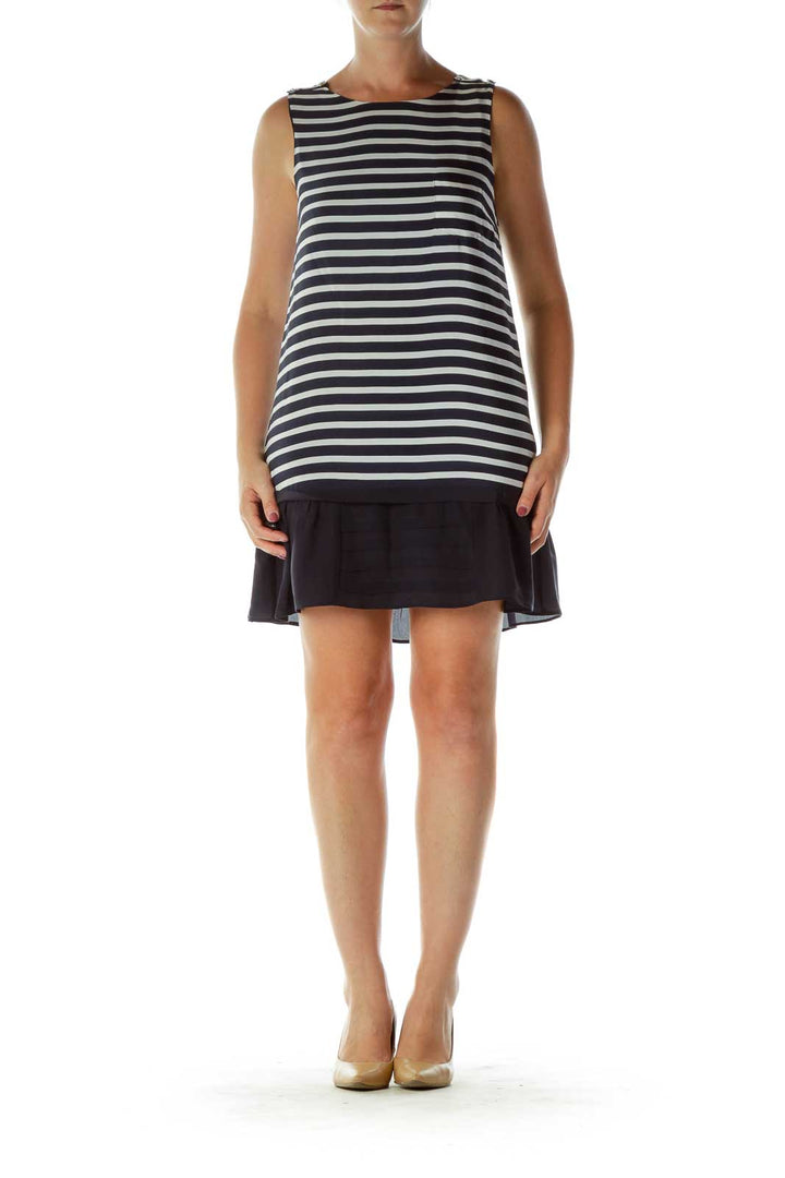 Navy White Striped Shift Dress