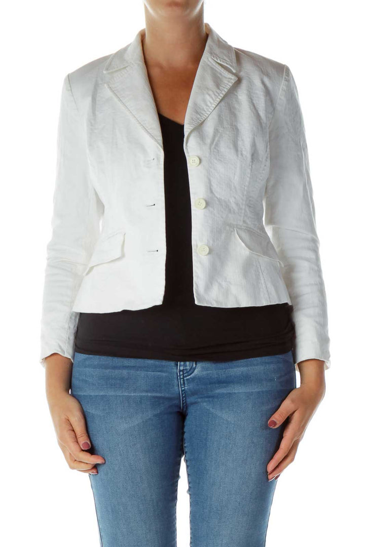 White Buttoned Blazer