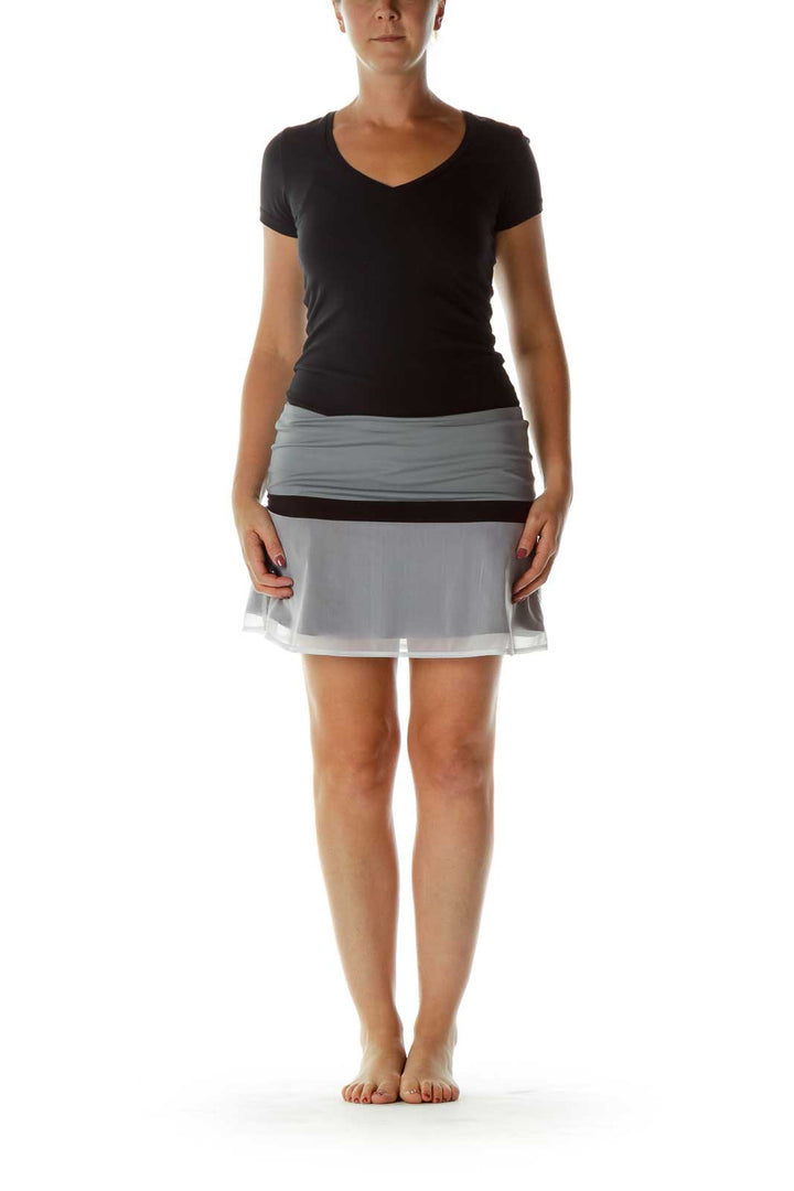 Gray Black Sports Skirt