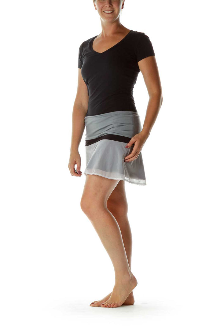 Gray Black Sports Skirt