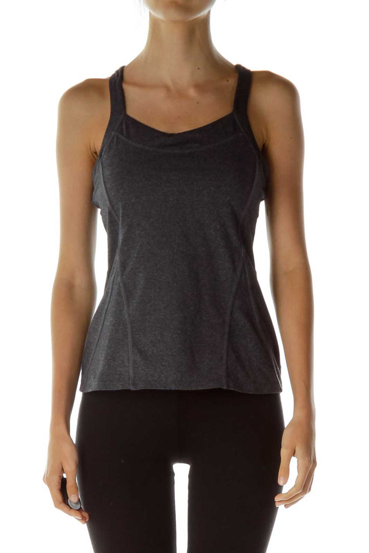 Gray Racerback Yoga Top