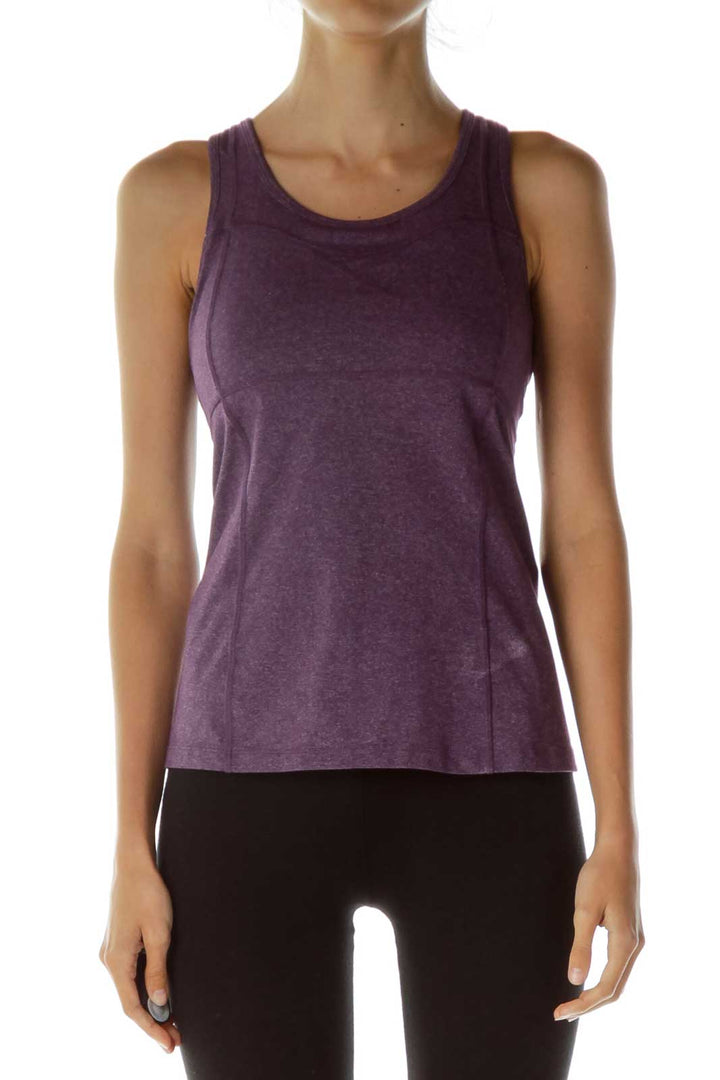 Purple Cross Back Yoga Top