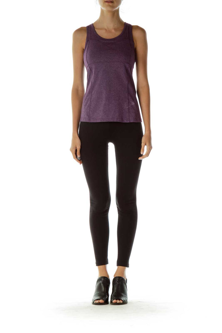 Purple Cross Back Yoga Top