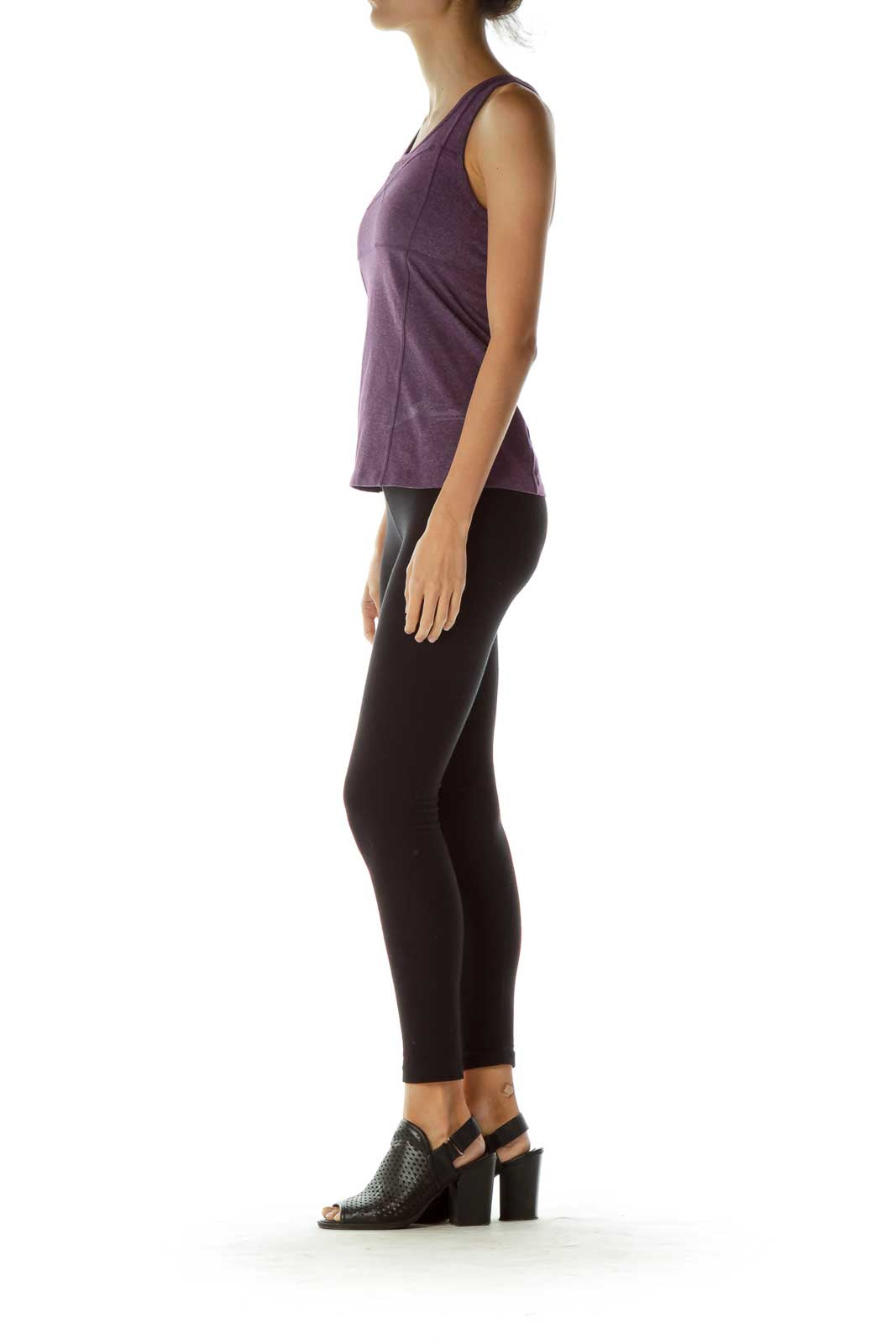 Purple Cross Back Yoga Top