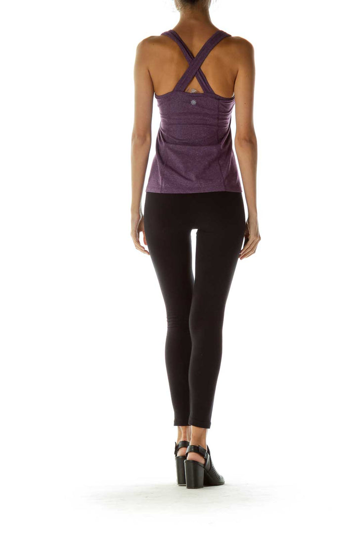 Purple Cross Back Yoga Top