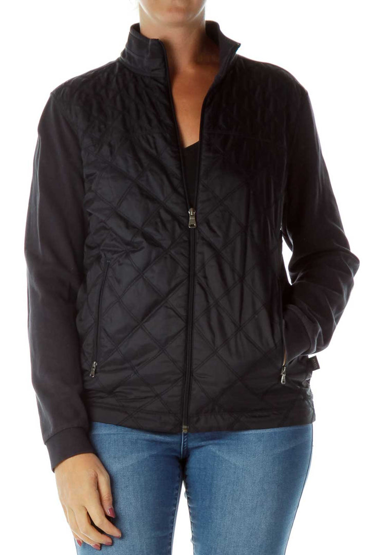 Navy Quilted Sports Jacket