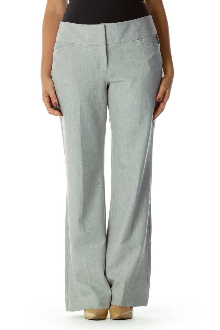 Gray Wide-Leg Slacks