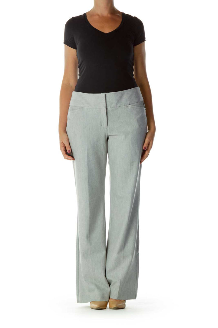 Gray Wide-Leg Slacks